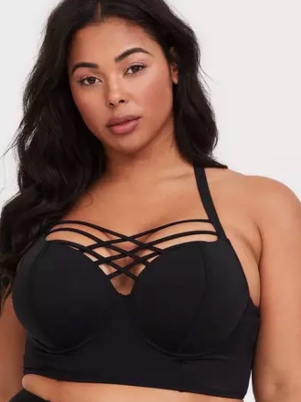 Torrid Women’s Strappy Black Balconette Bikini Top Size 2 Swim Piece